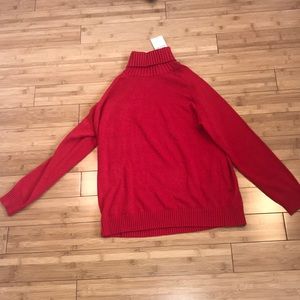 Landsend red womens turtleneck  sweater L
